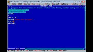 decimal to binary conversion using while loop