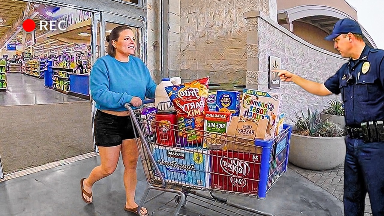 Cops Surprise Stop a Shoplifter Trying To Leave Walmart With an ENTIRE ...