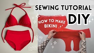 HOW TO SEW BIKINI | DIY Swimsuit | Sewing TUTORIAL [PART 1] #diy #bikini #sewing