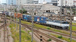 2019/06/14 【入換 機回し 出発】 JR貨物 4073レ EF65-2075 東京貨物ターミナル駅 | JR Freight: Cargo at Tokyo Kamotsu