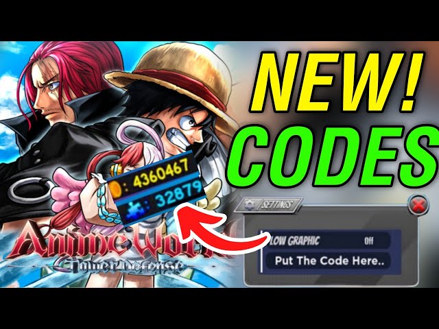 Update 4.5 🐚] Anime World Tower Defense Codes JULY 2023