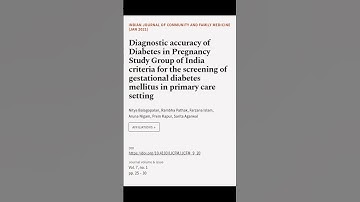 Diagnostic accuracy of Diabetes in Pregnancy Study Group of India criteria for the sc... | RTCL.TV