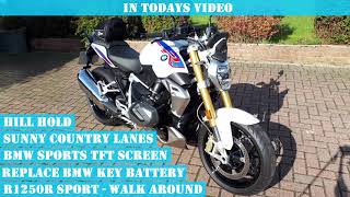 R1250R Sport  - County Roads / Bike Walk Around / Hill Hold / Sport TFT Display/ Held 2 in 1 gloves