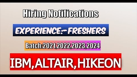 Altair, HikeOn, IBM is hiring SDE #HIRE #freshers
