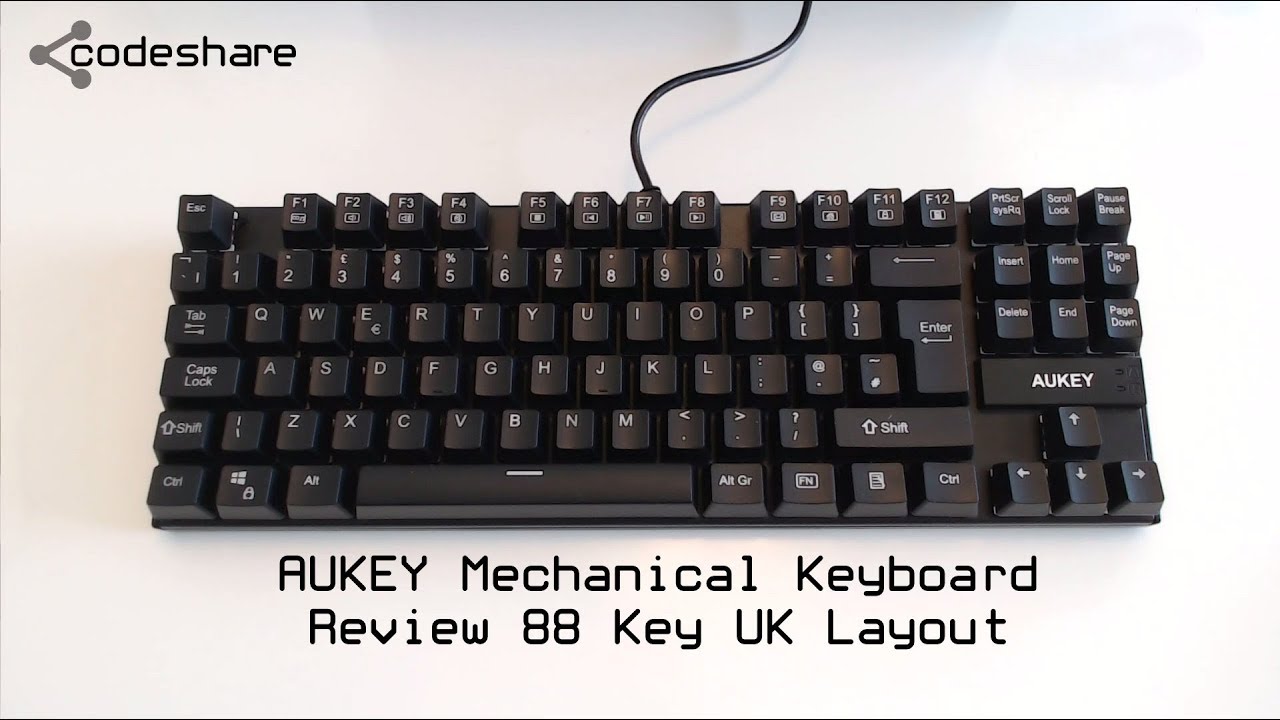 AUKEY Mechanical Gaming Keyboard Review - 88 Key UK Layout - YouTube