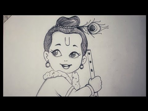 God Krishna Drawing Step by Step | Easy God Krishna Pencil Sketch for  Beginners - YouTube