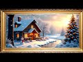 Christmas TV Background 4K  | Cozy Christmas Cabin Wallpaper in 4K | Holiday Winter Snow Ambience
