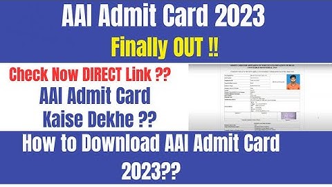 AAI Admit Card 2023 kaise download kare || How to Download AAI Admit Card 2023