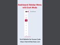 Dashboard Sidebar Menu with Dark Mode | HTML CSS JavaScript Tutorial | Learn with Arshyan