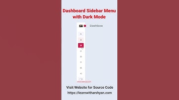 Dashboard Sidebar Menu with Dark Mode | HTML CSS JavaScript Tutorial | Learn with Arshyan