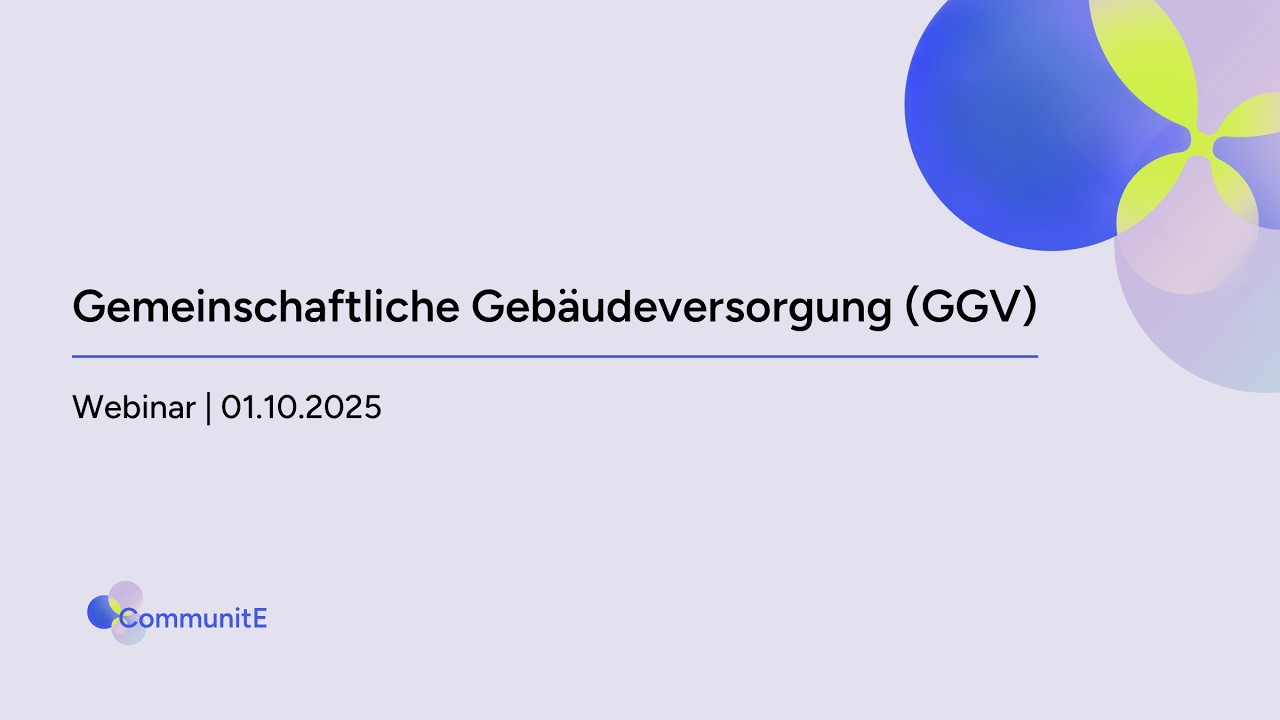 Webinar: Gemeinschaftliche Energieversorgung in der Praxis