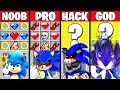 Minecraft Battle: SONIC MUTANT CRAFTING CHALLENGE - NOOB vs PRO vs HACKER vs GOD ~ Funny Animation