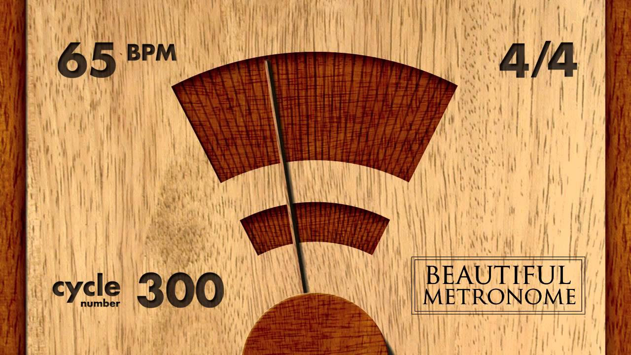 65 BPM 4/4 Wood Metronome HD - youtube