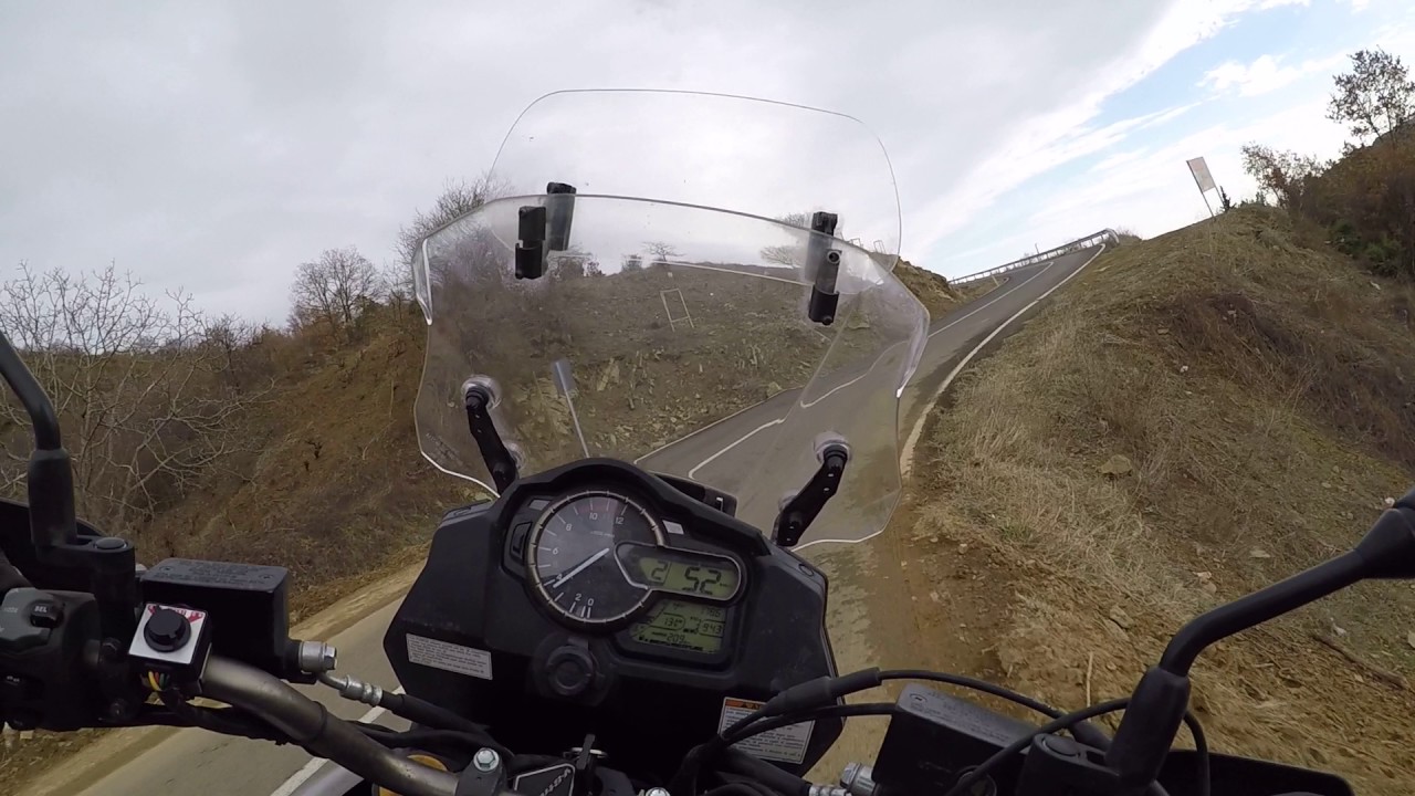 Suzuki DL1000A V-Strom Cornering on Twisty Road POV (Uçmakdere Viraj)