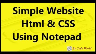 Simple Website Html & Css Using Notepad
