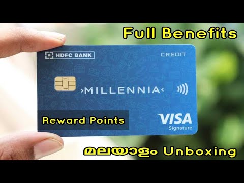 HDFC Millennia Credit Card Malayalam Unboxing | Full Benefits | Reward Points | Airport Lounge acces