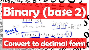 How to convert from Binary numbers with fractional parts into Decimal form – Base 2 to 10 (video)