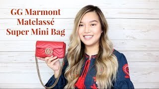 GG Marmont matelassé leather super mini bag review - Pretty Little