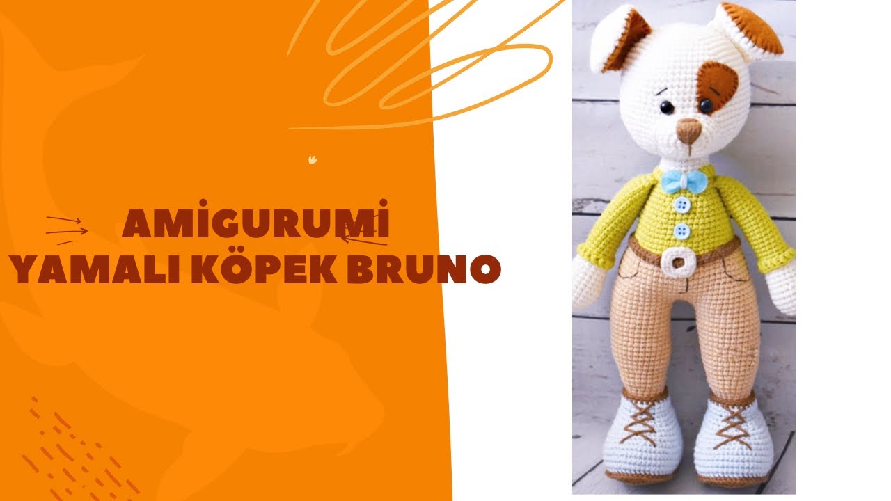 AMİGURUMİ YAMALI KÖPEK BRUNO🐶KAFA YAPIMI-AĞIZ YAPIMI-BİRLEŞTİRME🐶