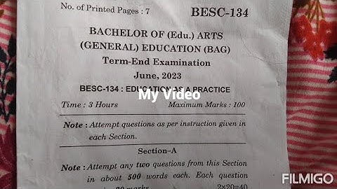 BESC 134  IGNOU questions paper 2022-23 (education as a practice)