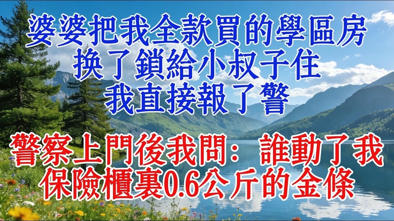 婆婆把我全款買的學區房換了鎖給小叔子住，我直接報了警，警察上門後我問：誰動了我保險櫃裡06公斤的金條#婆媳 #情感 #故事