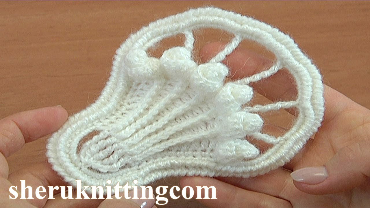 Crochet Leaf With Spirals Tutorial 40 क्रोशै