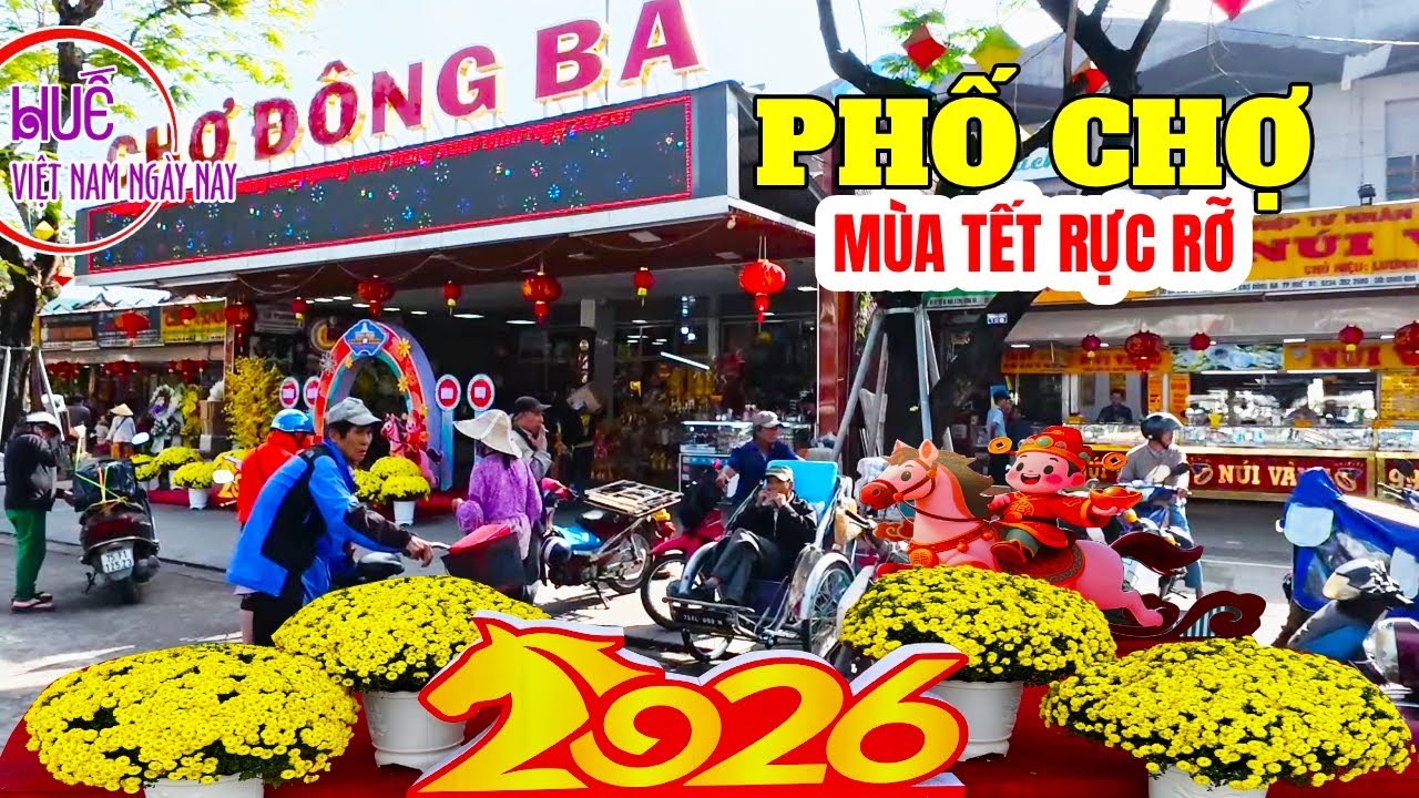 5/2 - Công viên phố chợ Đông Ba hoa Tết rực rỡ quê hương Huế thương