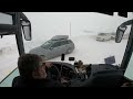 Bus Drive in the Alps, snow season