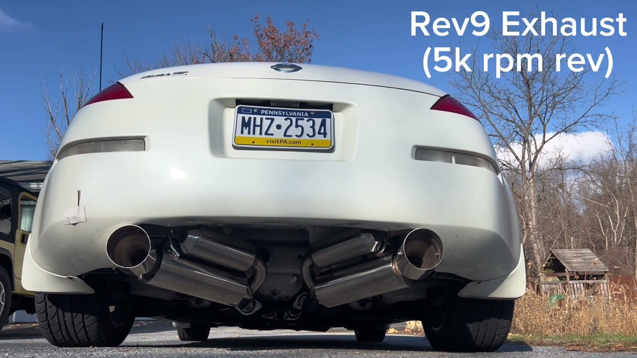 Nissan 350z Stock exhaust VS Rev 9 dual exit catback exhaust 😮‍💨