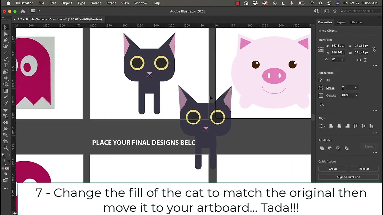 Cat Vector Demo - Shape Builder Tool