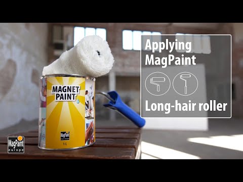 MagPaint 磁力漆長毛油轆施工 (Applying MagnetPaint with a long hair roller)