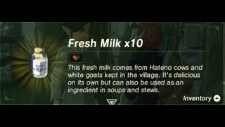 Celebrity Fresh Milk | Merchant and Quest Location | Zelda BOTW Profile