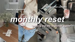 MONTHLY RESET ROUTINE 🫧 cleaning, goal-setting, smoothie, + spring haul! *getting my life together*