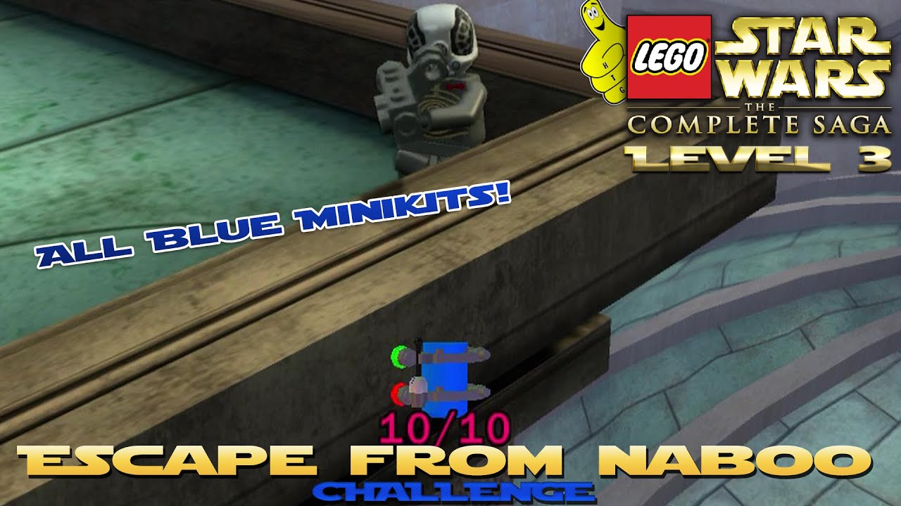 Lego Star Wars TCS: 1 Chap 3 / Escape from Naboo CHALLENGE (All Blue Minikits) - HTG - YouTube