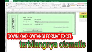 Kwitansi Format Excel || dengan Database dan Terbilang Otomatis