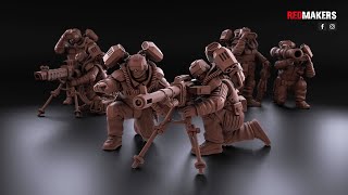 Airborne Division - Heavy Support Squad of the Imperial Force. Models for 3D printing.