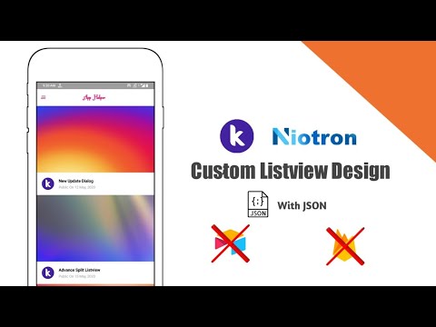 How to create custom listview with json file and upload system in kodular, niotron etc