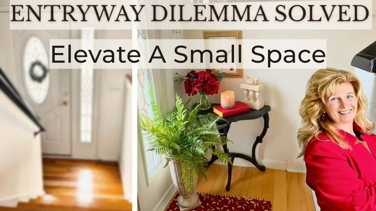 Awkward SMALL Entryway? Here's How I Took it From Plain to Elevated with Vintage Finds!