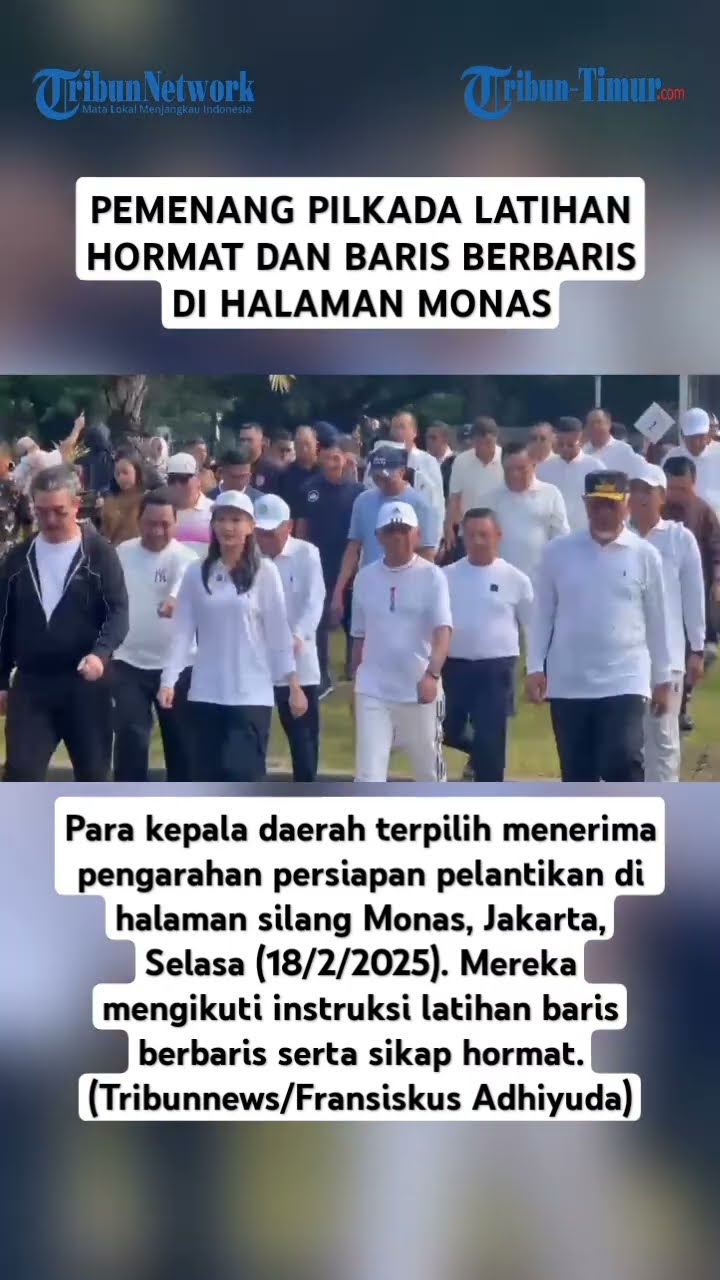 PEMENANG PILKADA LATIHAN HORMAT DAN BARIS BERBARIS DI HALAMAN MONAS