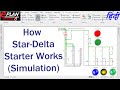 Star-Delta Starter Simulation | Motor Control Circuit Explained (Easy Tutorial)