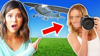 HACKER chase on SPY PLANE REVEALS FACE of CAMERA GIRL in REAL LIFE (escape hackers with spy gadgets)