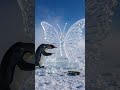 A Beautiful Frozen Butterfly 🦋 #aiart #snow #cute #satisfyingvideo #trending#viral#penguin#aishorts