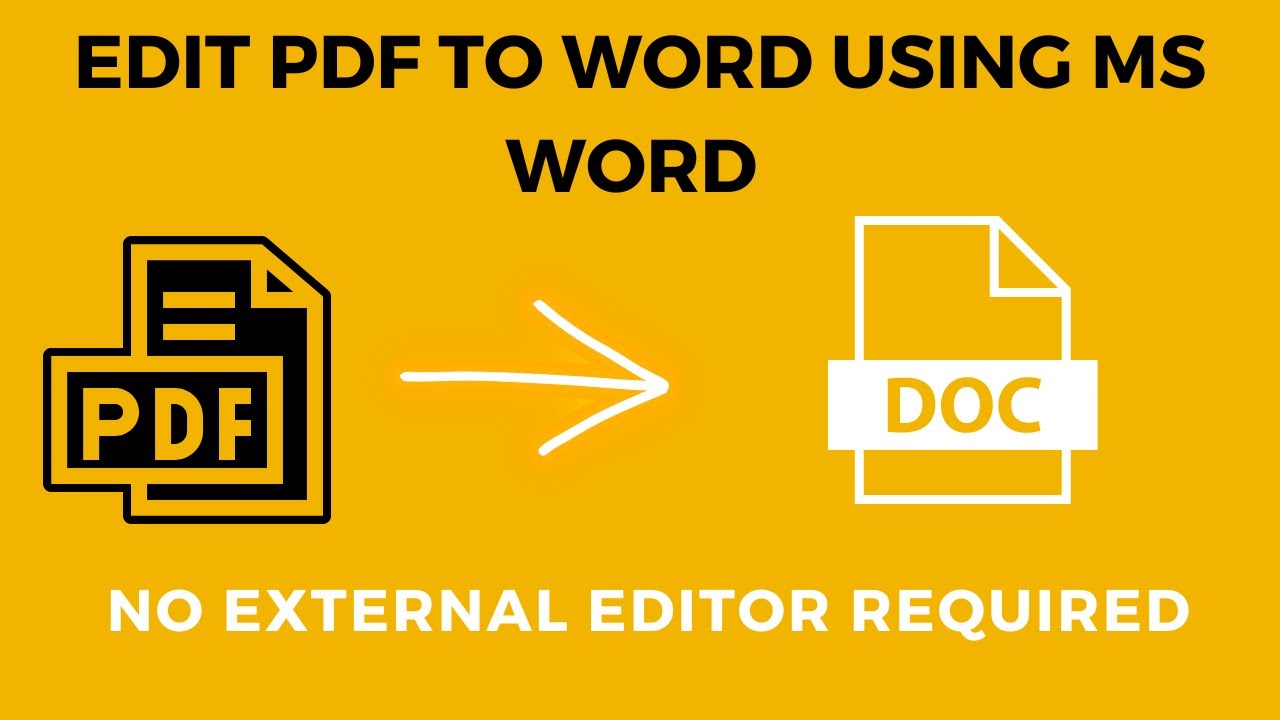 Quick and Easy: How to Convert PDF to Word using MS Word| - YouTube