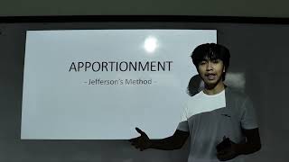 APPORTIONMENT - JEFFERSON'S METHOD