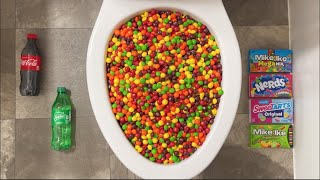 Experiment Skittles vs Coca Cola Mentos Candy Mukbang