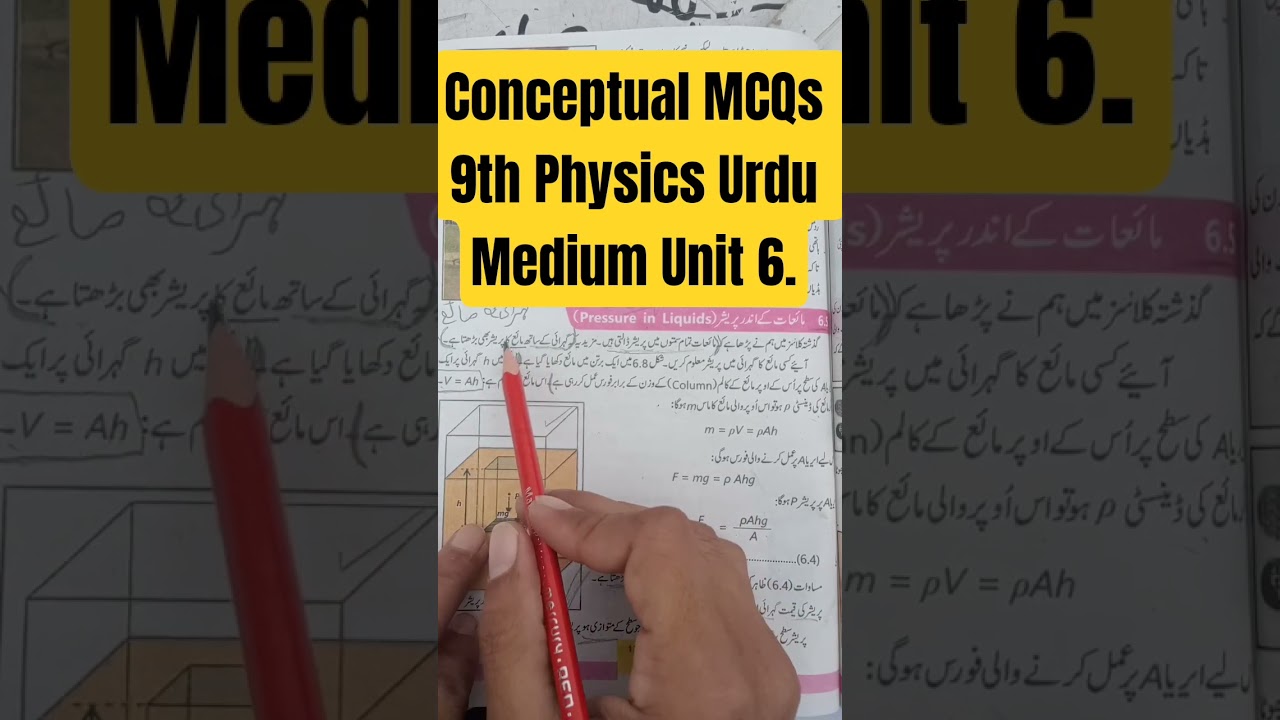 Conceptual MCQs 9th Physics Urdu Medium Unit 6