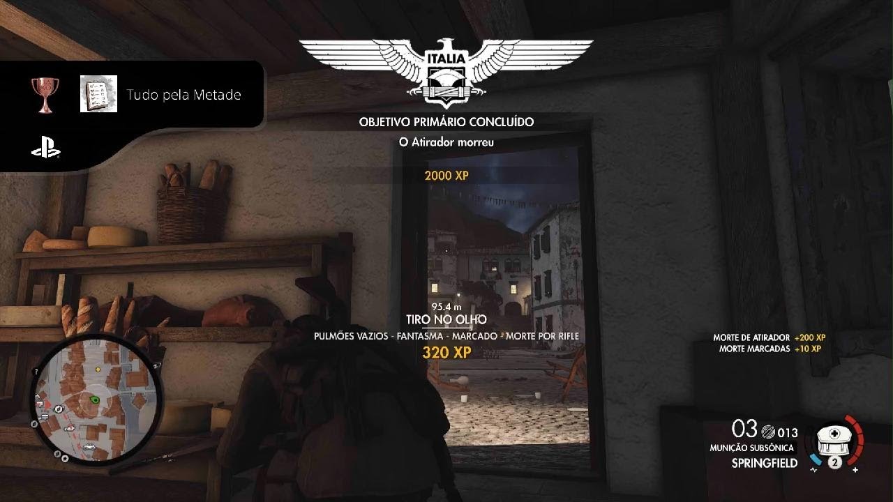 Troféu Tudo pela Metade - Complete 50% dos Objetivos Secundários na Campanha Principal - Sniper Elite 4 - 🏆 gsFALCON Trophies Troféu Tudo pela Metade - Complete 50% dos Objetivos Secundários na Campanha Principal - Sniper Elite 4 - 🏆 gsFALCON Trophies