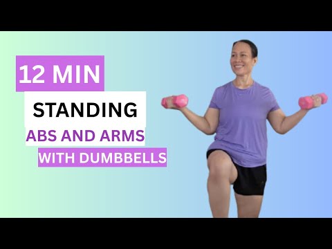 12 Min STANDING ABS AND ARMS WORKOUT I No Plank I No Pushups - YouTube