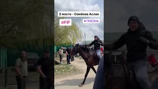 Забрал второе место в пробеге на 50 км в с. Пристань, КЧР #кчр #horse #жеребец #лошади #къ #кавказ