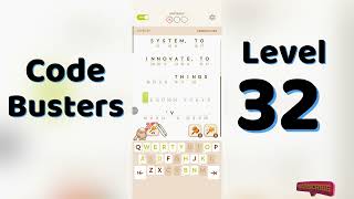 Code Busters Level 32 Answers | Complete Solution | Go Answer